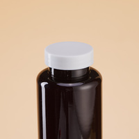 Bouteille de complément alimentaire en PET avec logo personnalisé, 175 ml, 180 ml, 200 ml, noire opaque, transparente, en plastique, avec bouchon à vis pour capsules de vitamines