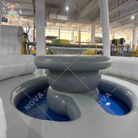 Île flottante gonflable de plage 20 cm en PVC Drop Stitch étanche 3,2x3,2x2,25m Plateforme de divertissement personnalisée pour la famille et le repos