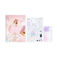 Créez votre livre d'autocollants Robe de Ballerine, livre d'activités à spirale, autocollants en papier, plumes roses, jouet d'art et d'artisanat DIY pour filles