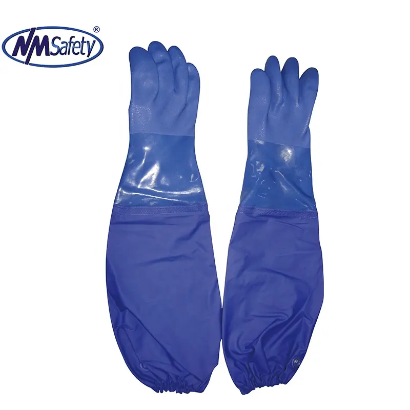NMSAFETY impermeabile a manica lunga blu guanti per la pesca