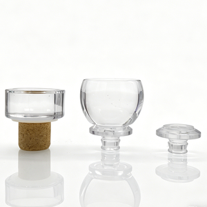 Tapa de botella de corcho hermética superior de vidrio multiforma personalizada para botella de bebidas alcohólicas - Product Image 1
