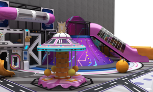 Aire de jeux intérieure, équipement de jeu souple avec piscine à balles, toboggan, trampoline <span class=keywords><strong>pour</strong></span> bébés et enfants, jouets de style cyberpunk violet - Product Image 5
