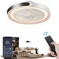 Ventilateur de plafond moderne à moteur DC avec lumière, télécommande, LED dimmable, 6 vitesses, minuterie, contrôle par application, silencieux 35 dB, pour salon/chambre/salle à manger