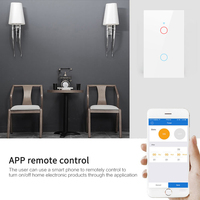Interrupteur mural tactile Wifi RSH US, pas de fil neutre requis, interrupteur intelligent pour éclairage, 1 2 3 gangs, Smartlife pour Alexa Google Home