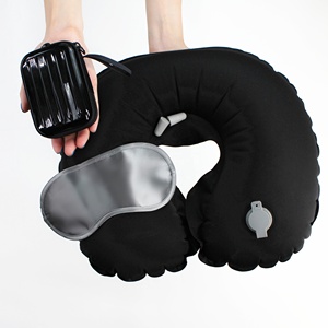 Easetrip 4pcs 200tc Polyester du lịch gối đặt 100% mặc hãng hàng không túi Inflatable xách tay giáng sinh 100% Polyester - Product Image 4