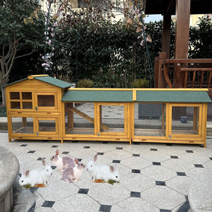 Jaula de Cría para Conejos de Madera Estilo Guardería, Gallinero Impermeable y Resistente a la Putrefacción, Villa para Conejos, Jaula para Palomas - Product Image 1