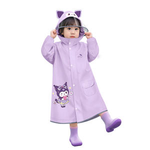 Jas Hujan Anak Motif Kartun Anti Air EVA dengan Tas Sekolah, Jas Hujan untuk Anak Sekolah - Product Image 1