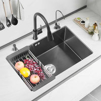 Évier de cuisine moderne multifonction à cuvette unique Évier de cuisine commercial sous plan évier en acier inoxydable 304