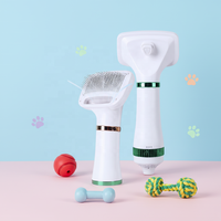 Sèche-cheveux et peigne rechargeables sans fil 2-en-1 pour animaux de compagnie, brosse électrique autonettoyante pour toilettage et démêlage des poils de chien et de chat