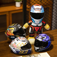 Nouveau moto ours en peluche jouets en peluche ours en peluche avec casque veste vêtements poupées en peluche oreiller doux enfants garçons cadeau de noël