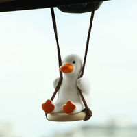 Diffuseur de voiture solide en forme de canard, à suspendre au rétroviseur, décoration intérieure en cuir, parfum fruité mignon, échantillon d'Eau de Parfum