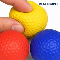 Balles de golf d'entraînement en mousse PU souple en gros, 42 mm, avec fossettes réelles, pour entraînement en intérieur et en extérieur sur filet
