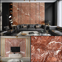 Tuiles en pierre d'onyx rouge Calacatta de luxe, polies et émaillées, découpées sur mesure, comptoirs de cuisine, revêtements muraux, hôtel, villa