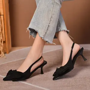 Tägliche All-Match-Schuhe mit spitzem Sling-Rücken und Schleifen-Damen-Sommer absatz Neue Stiletto-Sandalen mit hohen Absätzen für Frauen
