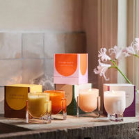 Coffret Cadeau Luxe Artisanal d'Aromathérapie : Bougies Parfumées Personnalisées Thème Café Léger, Étiquette Privée, Idéal Fêtes, Pâques, Ramadan