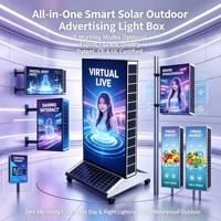 Doppelseitige Solarbetriebene Leuchtkasten-Stangenhalterung IP65 Wasserdichtes All-in-One-Modul Outdoor-Werbedisplay-Tafel