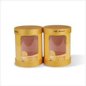 Boîte cylindre en papier personnalisée avec fenêtre transparente, pour emballage de poudre, lait, couleur jaune, 10 pièces - Product Image 6