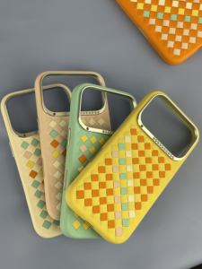 Étui robuste <span class=keywords><strong>en</strong></span> métal diamanté pour iPhone 18 Pro, <span class=keywords><strong>coque</strong></span> de protection magnétique <span class=keywords><strong>en</strong></span> <span class=keywords><strong>cuir</strong></span> tressé à la main <span class=keywords><strong>avec</strong></span> bouton d'action intelligent IA - Product Image 6
