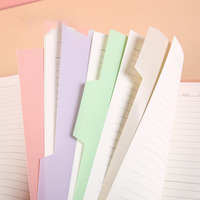 Classeur A5 à feuilles mobiles en PP imprimé couleur avec reliure cousue, intercalaires à onglets couleur unie et autocollants d'index de page