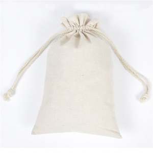 Sacs en coton mousseline à cordon de serrage 8*10cm, sacs en coton réutilisables avec cordon de serrage, sacs cadeaux en vrac - Product Image 2