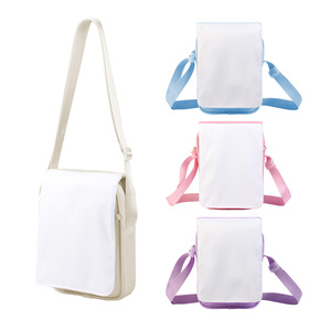 Petit sac bandoulière en toile uni, sac messager léger, sac à main pour les voyages décontractés en plein air, pour impression par transfert thermique personnalisée - Product Image 3