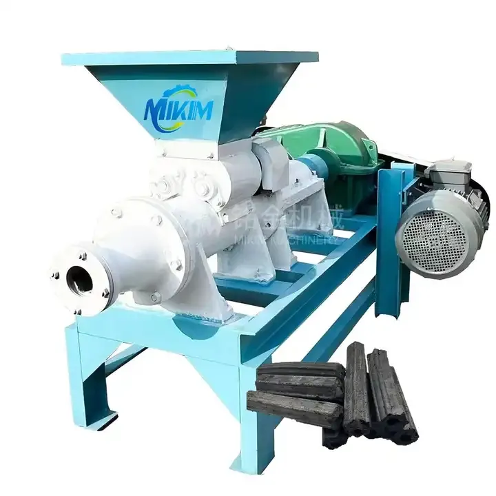 Palm shell wood waste jute sticks biomass material charcoal extruder briquette press making machine plant supplier