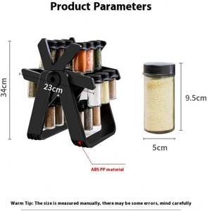 Organizador de Especias Multifuncional para Encimera, Soporte Giratorio para Condimentos, Estante de Plástico para Especias de Cocina - Product Image 4