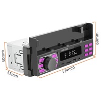 Lecteur MP3 universel pour voiture Radio audio stéréo avec support pour téléphone portable BT/SD/USB/AUX-IN/FM