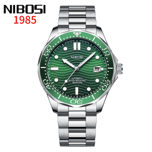 NIBOSI 2593 lujo Shanghai movimiento mecánico automático banda de acero inoxidable resistente al agua esfera de cristal reloj de hombre - Product Image 1