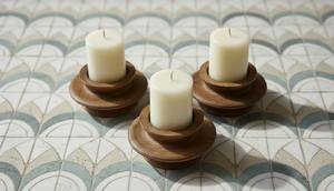 Porte-bougie en bois moderne avec finition lisse, support décoratif pour bougie chauffe-plat pour la chambre à coucher, le salon et le bureau, décoration de la maison - Product Image 5