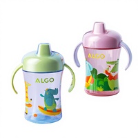 ALGO Nouvelle tasse d'apprentissage pour bébé en PP sans BPA pour les tout-petits de 2 à 4 ans avec des impressions d'animaux de dessin animé et un débit moyen