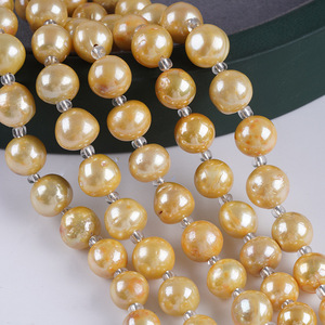 Edison Round Natural <b>Freshwater</b> <b>Pearl</b> String 18cm11-13mm Shiny Oil Plated Loose DIY Jewelry <b>Bracelet</b> Material - Product Image 5