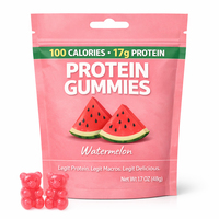 Permen Gummy Protein Tinggi Rasa Semangka untuk Dewasa dengan Label Pribadi OEM, Mengandung Whey Protein Isolate untuk Nutrisi Olahraga