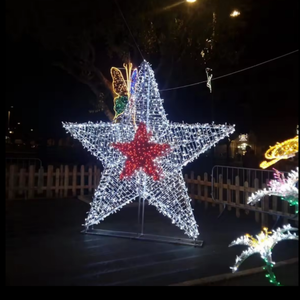 Grandes décorations de Noël extérieures, motif étoile lumineux à LED pour l'éclairage du Nouvel An - Product Image 1