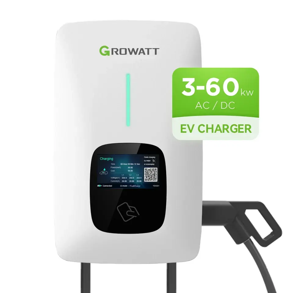 صندوق حائط سريع groatt s 11KW DC EV شاحن سيارة GBT 32A ثلاثي الطور V Thor ذكي