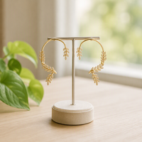 Boucles d'oreilles grimpantes Gemnel en forme de feuille de vigne, serties de zircon blanc, inspirées de l'art naturel, plaquées or 14 carats, en argent 925, bijoux fins