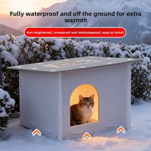 Waterdichte <span class=keywords><strong>Outdoor</strong></span> Kattenhuis Voor Alle Weersomstandigheden Met Dik Pp-Materiaal Voor Gebruik Binnenshuis Geïsoleerd Onderdak Voor Zwerfkatten - Product Image 5
