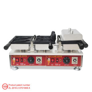 Machine à Taiyaki à double face facile à nettoyer, grande ouverture, 3,12 kW et contrôle de la minuterie, en acier inoxydable pour café - Product Image 2