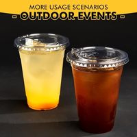 Lot de 100 gobelets en plastique transparents jetables de 16oz pour boissons froides pour café glacé Boba Bubble Tea Couvercles sans paille