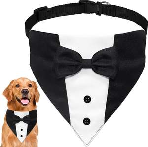 Collier de mariage pour chien avec nœud papillon réglable collier de mariage pour animaux de compagnie Bandana pour chien costume de smoking pour animaux de compagnie costume de collier de mariage Bandana - Product Image 6