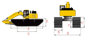 Ekskavatör için MONDE PC200 Amphibious ekskavatör yürüyen aksam CAT320 duba sistemi - Product Image 4
