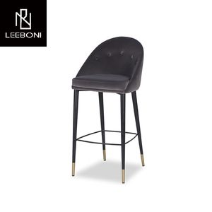 <span class=keywords><strong>Leon</strong></span> Home Real Good Barstool Villa Furniture Vintage Simple Barstool Curved-Back Fabric Counter Stool - Product Image 4