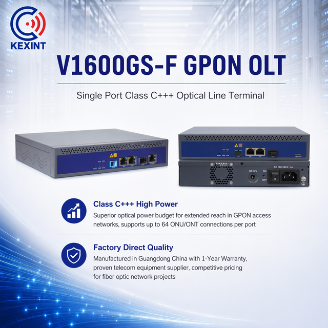 Single Port GPON OLT V1600GS-F Class C+++ Web AC Compatible Multi-brand ONT ONU for VSOL FTTH FTTB FTTC FTTX Fiber Optic SC