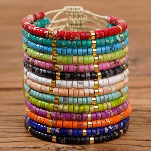 Schickes Böhmisches Hämatit-Goldperlen-Armband, Handgefertigter Modeschmuck für Damen, 2*4mm Naturstein-Heilarmband als Geschenk - Product Image 1