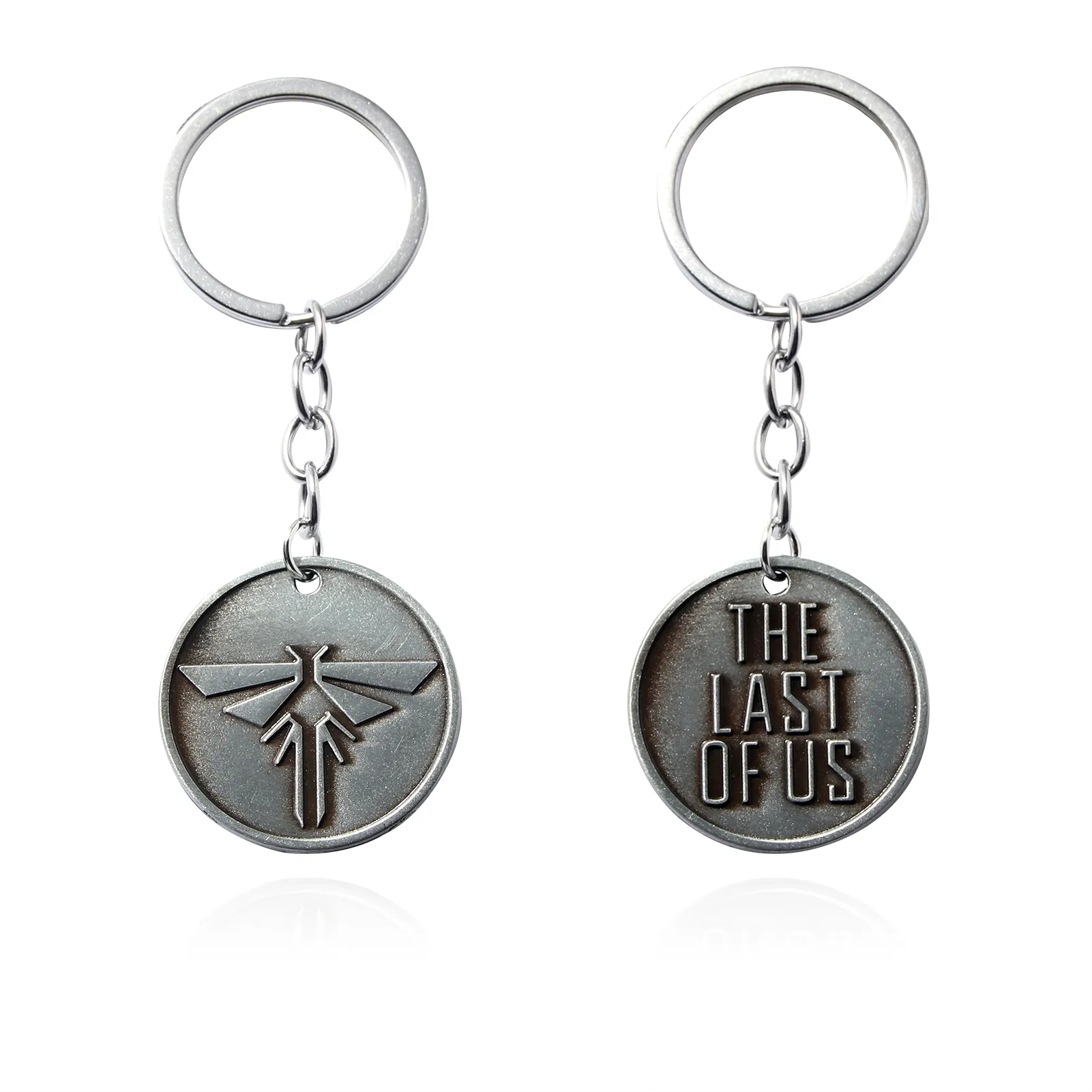 The Last Of Us Keychain Firefly Logo Letter Dog Tag Vintage Pendant Keyring for Men Jewelry