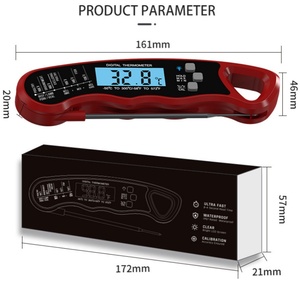 Thermomètre à viande pliable à longue sonde numérique à lecture instantanée pour barbecue gril cuisson cuisine nourriture