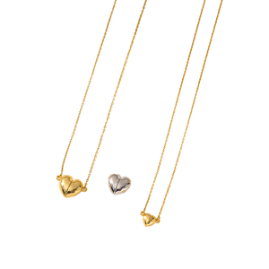 Nouveau Collier Pendentif Cœur Doré Aimanté Fort, Inaltérable, Tendance, Design <span class=keywords><strong>Couple</strong></span>, Polyvalent, Collier Internet à la Mode - Product Image 1