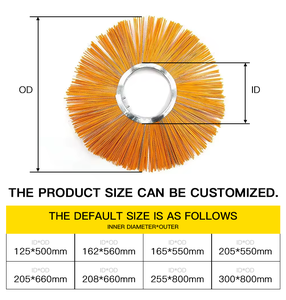 Brosse accessoire de balayeuse de route brosse de gaufrette de fil de mélange de fil d'acier inoxydable avec l'anneau de noyau en acier utilisé pour la brosse de balayeuse de <span class=keywords><strong>Bobcat</strong></span> - Product Image 6