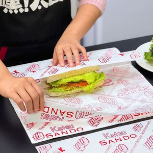 Papel de Envolver Alimentos Personalizado con Logotipo, Ecológico, Reciclable, Impermeable, Resistente a la Grasa, de Grado Alimenticio, para Pizza, Hamburguesas y Sándwiches - Product Image 4