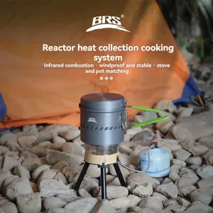 BRS-TS19 reaktif yığın ısı pişirme sistemi taşınabilir Pot/Jet brülör seti sırt çantasıyla ve kamp sobası sistemi 1900W reaktör seti - Product Image 2